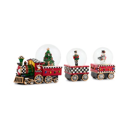 Holiday Train Snow Globe Set, Set of 3