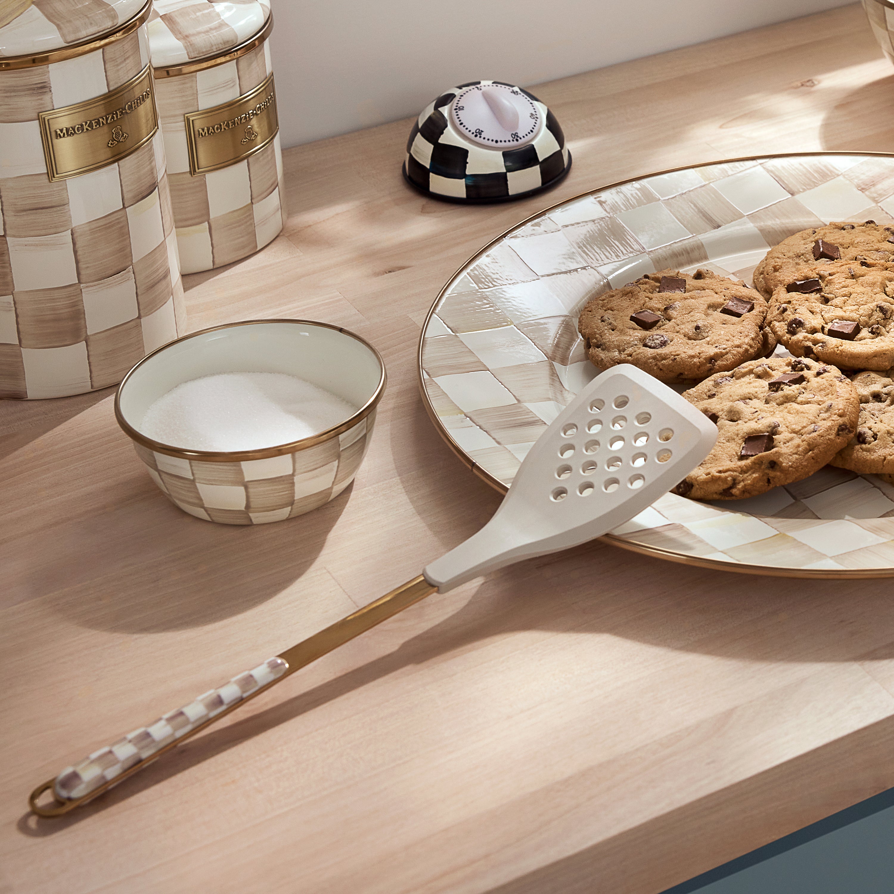 MacKenzie-Childs | Mocha Check Slotted Spatula