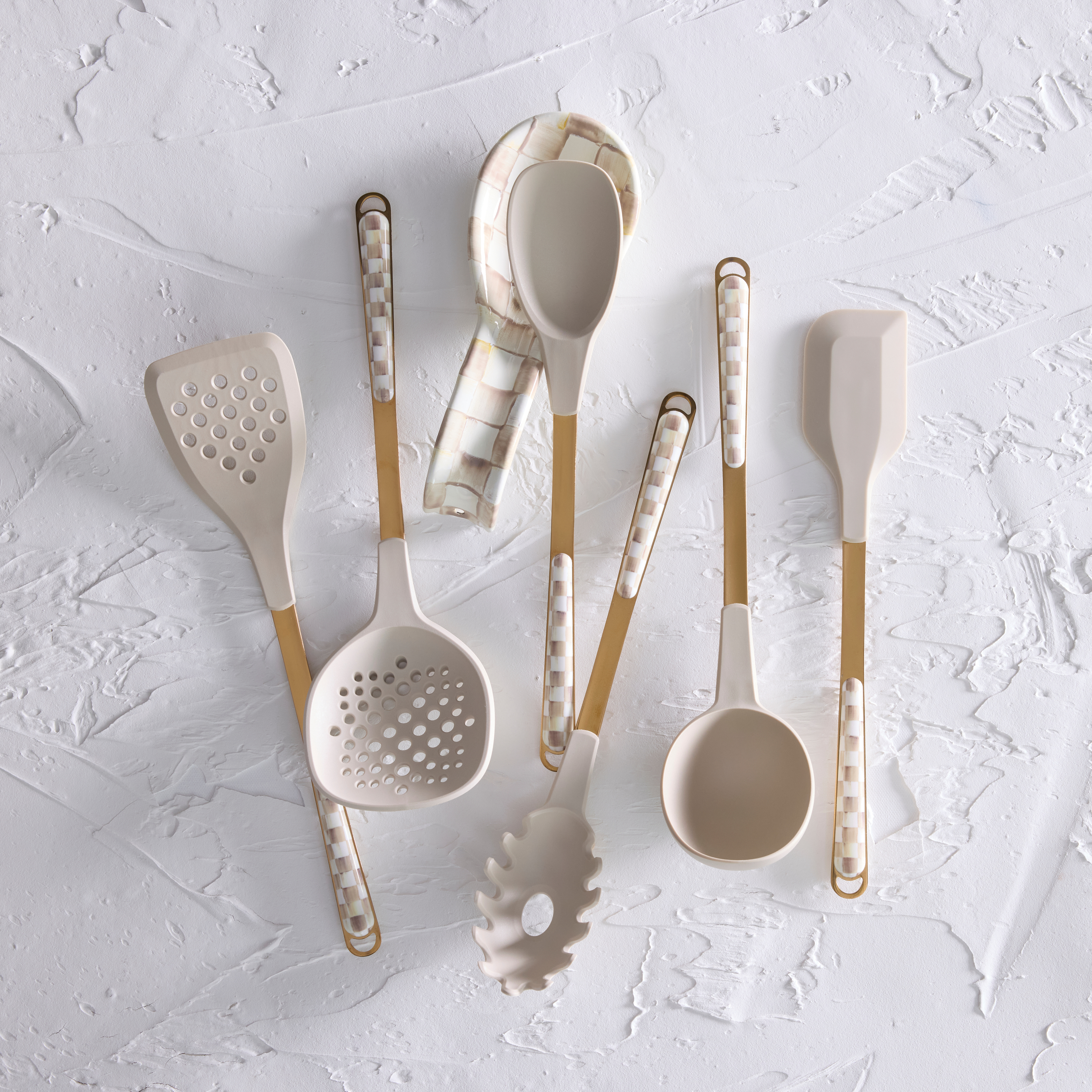 MacKenzie-Childs | Mocha Check Utensil Holder