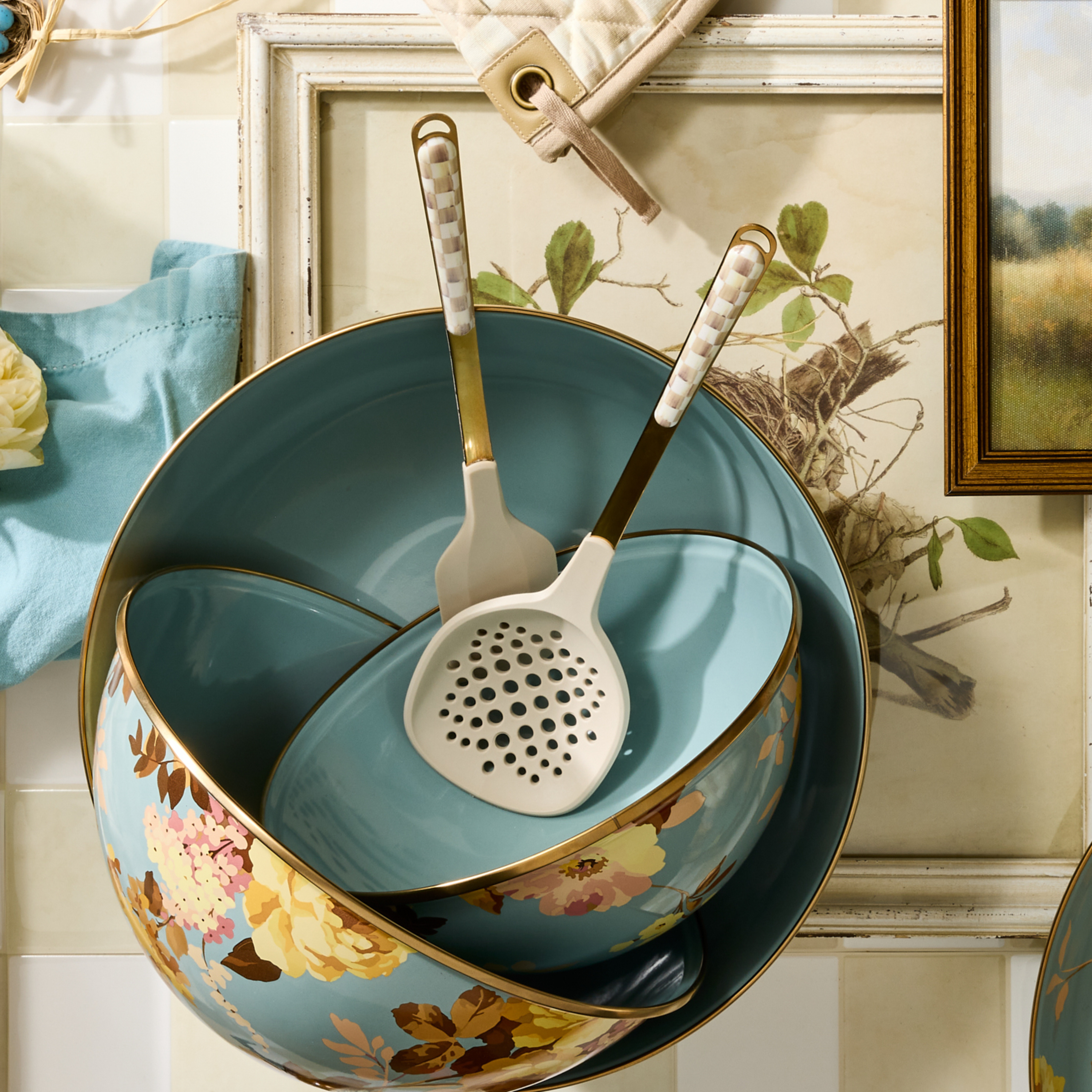 MacKenzie-Childs | Mocha Check Slotted Turner