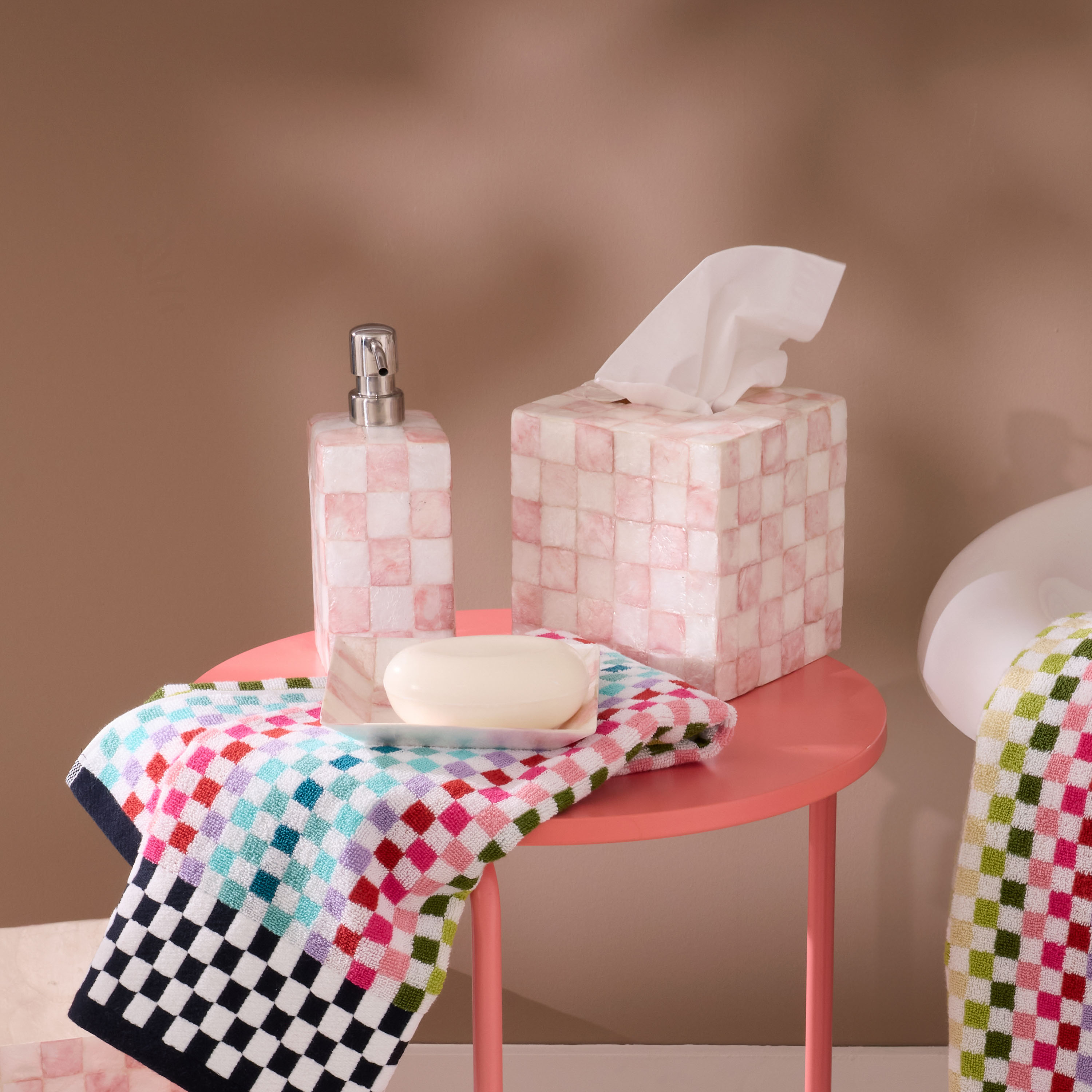 MacKenzie-Childs Rosy Check Soap Dish - Thumbnail 3