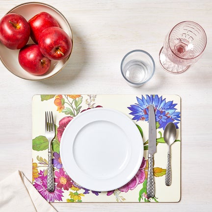 White Flower Market Placemats, Set of 4
