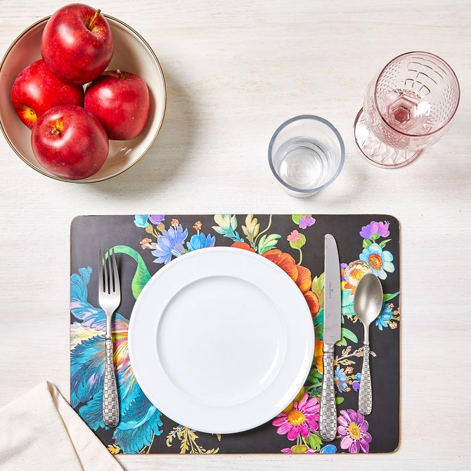 Black Flower Market Placemats, Set of 4 image number 1