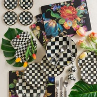 Black Flower Market Placemats, Set of 4