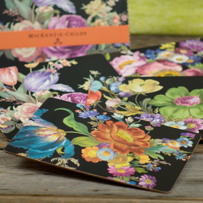 Black Flower Market Placemats, Set of 4 image number 9