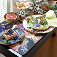 Black Flower Market Placemats, Set of 4
