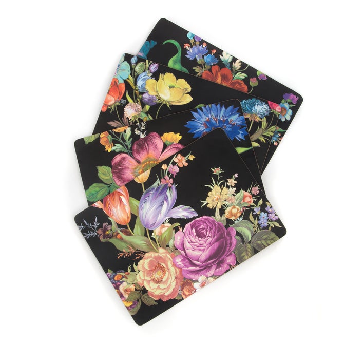 Black Flower Market Placemats, Set of 4 image number 12