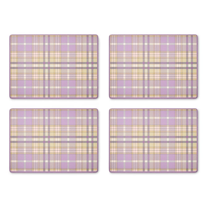 Tartan Violet Cork Back Placemats, Set of 4 image number 1
