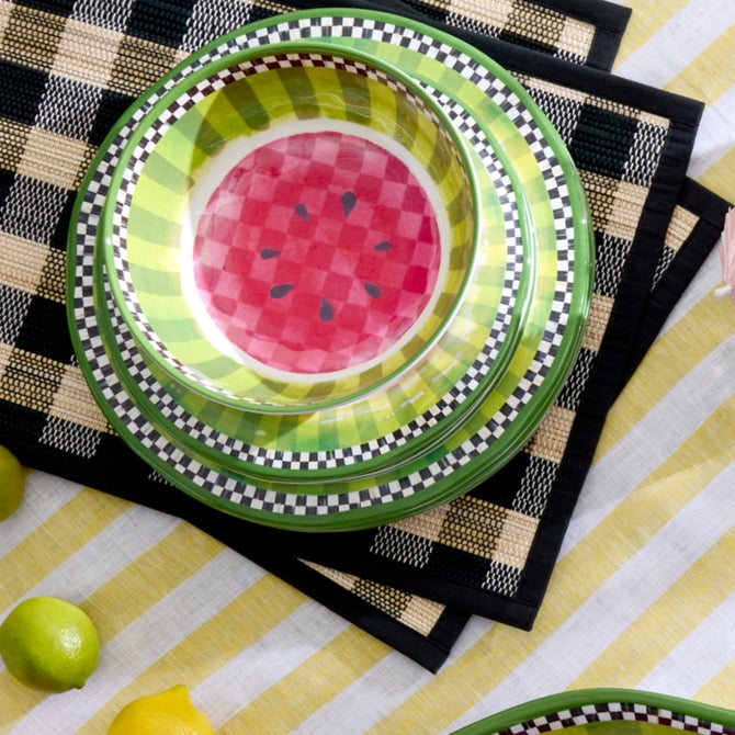 Black Woven Check Straw Placemats, Set of 4 image number 3