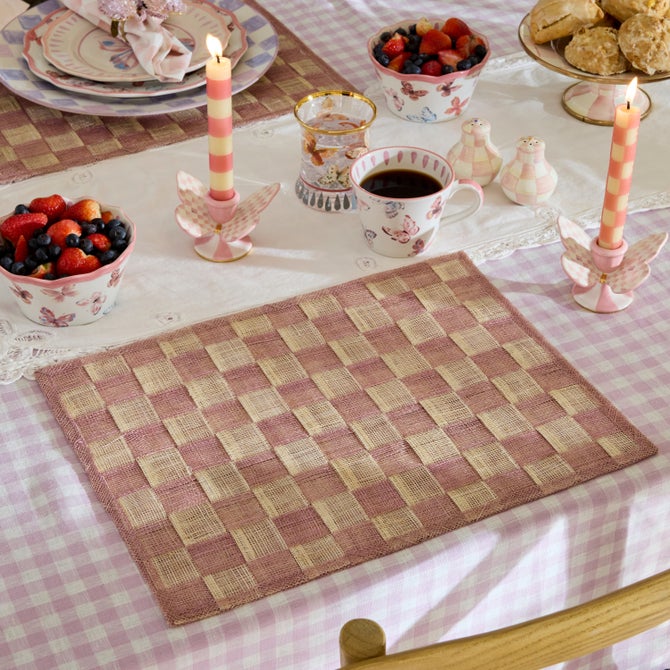 Pink Sinamay Placemats, Set of 4 image number 3