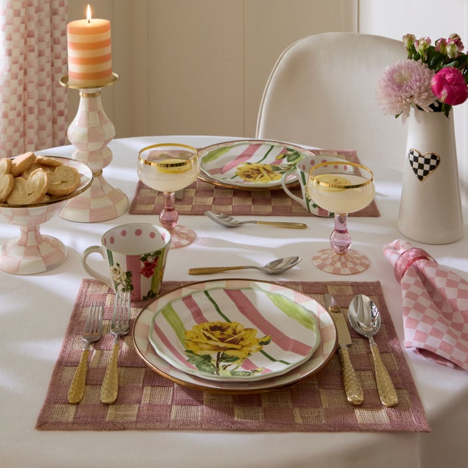 Pink Sinamay Placemats, Set of 4 image number 5