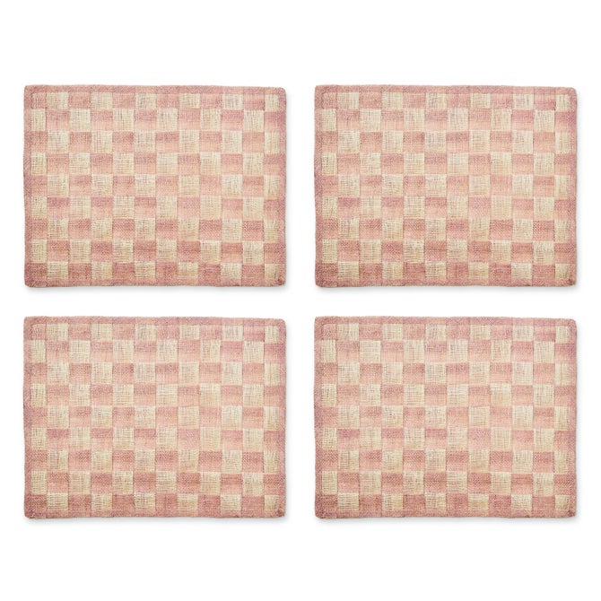 Pink Sinamay Placemats, Set of 4 image number 2