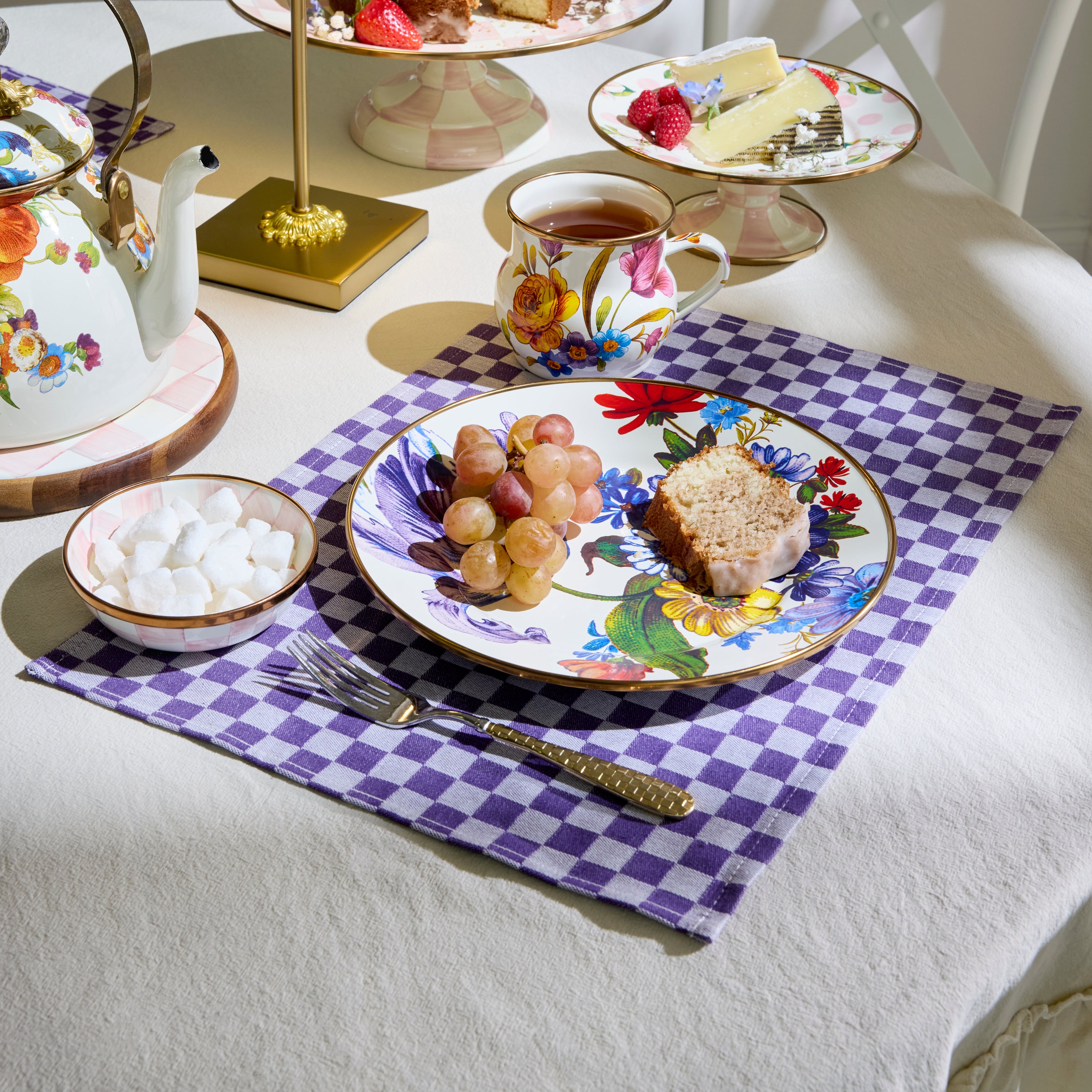 MacKenzie-Childs | Violet Check Placemat, Set of 4