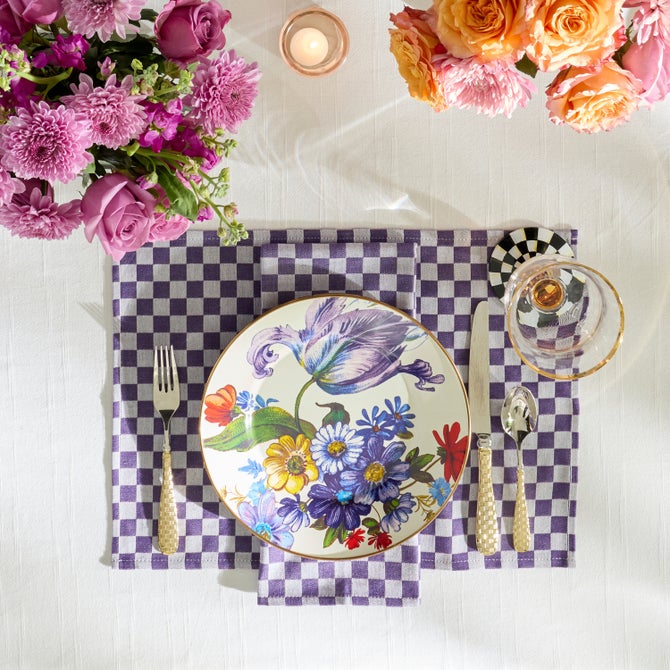 Violet Check Placemat, Set of 4 image number 3