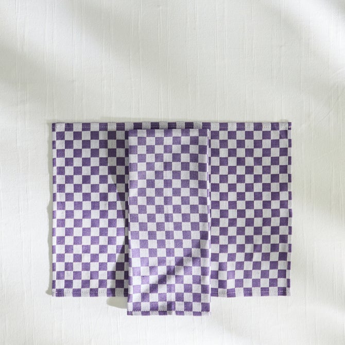 Violet Check Placemat, Set of 4 image number 4