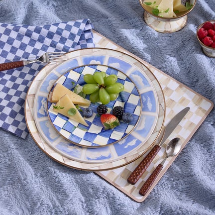 Mocha Check Cork Back Placemats, Set of 4