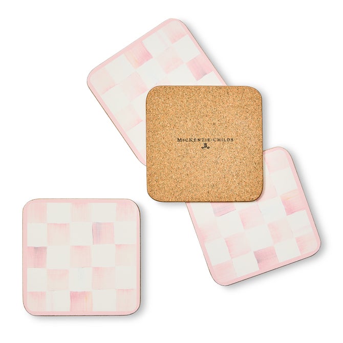 Rosy Check Cork Back Coasters, Set of 4 image number 4