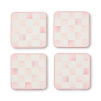 Rosy Check Cork Back Coasters, Set of 4