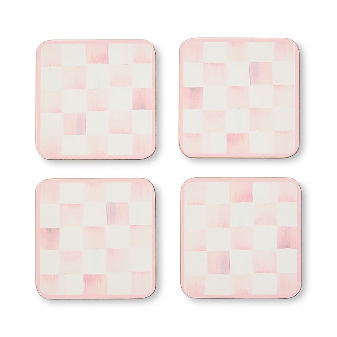 Rosy Check Cork Back Coasters, Set of 4 image number 3