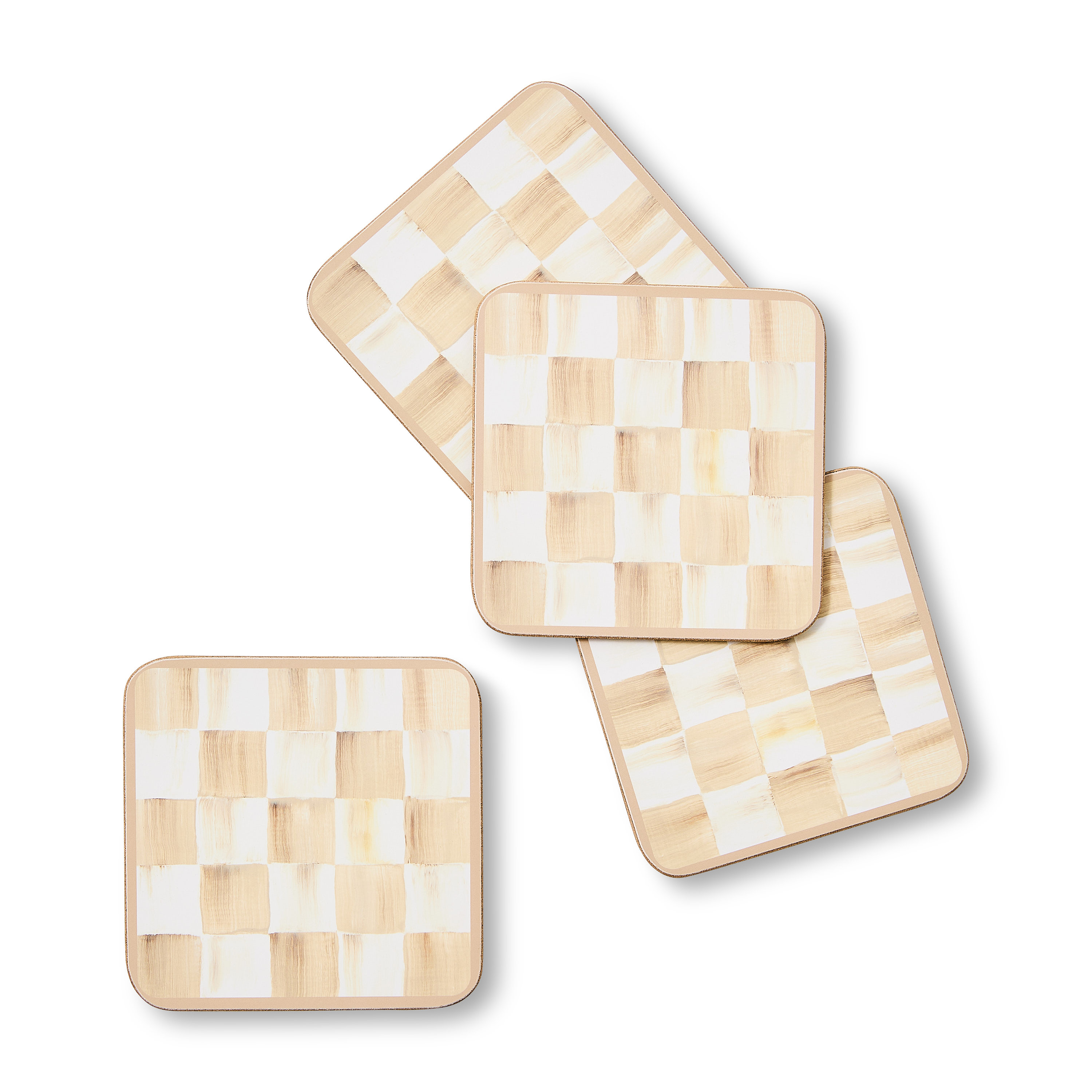 MacKenzie-Childs Mocha Check Coasters
