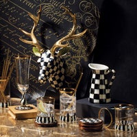 Courtly Check Enamel Coasters, Set of 4