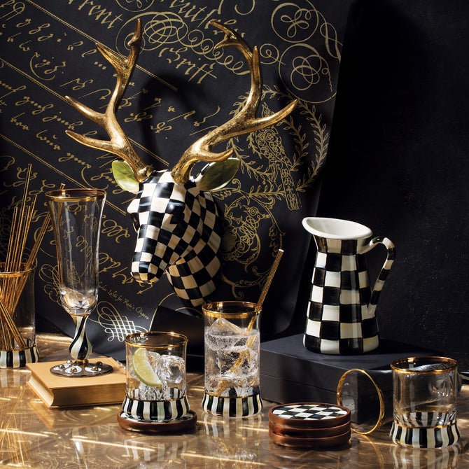 Courtly Check Enamel Coasters, Set of 4 image number 1