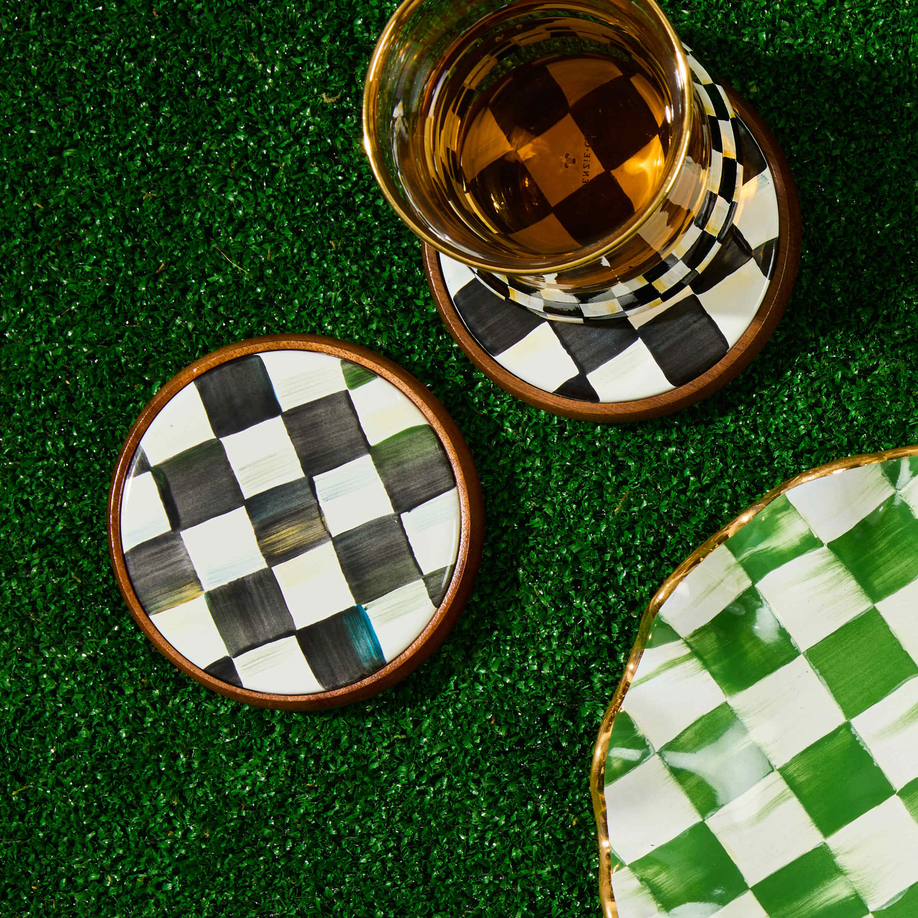 MacKenzie-Childs | Courtly Check Enamel Coasters, Set of 4