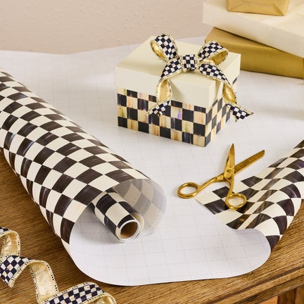 Courtly Check Gift Wrap, Set of 2