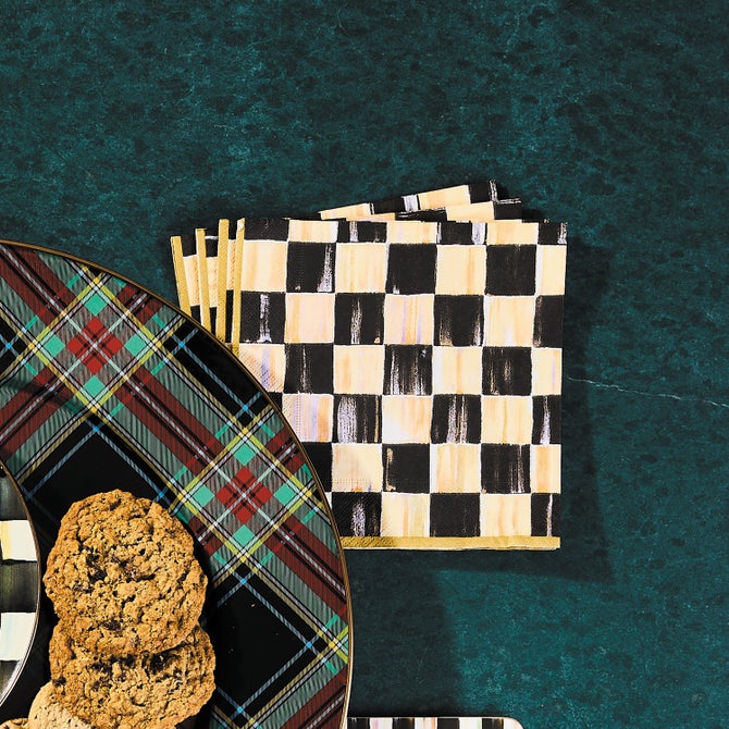 Courtly Check Cocktail Paper Napkins image number 3