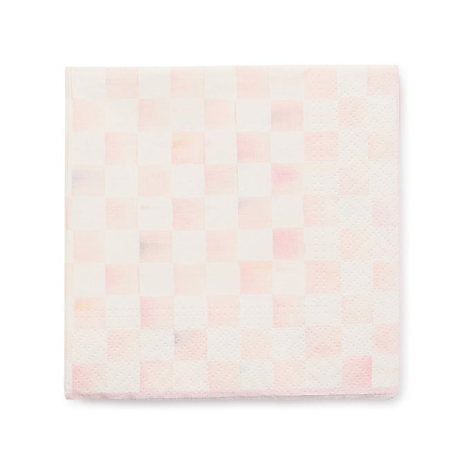 Rosy Check Cocktail Paper Napkins image number 0