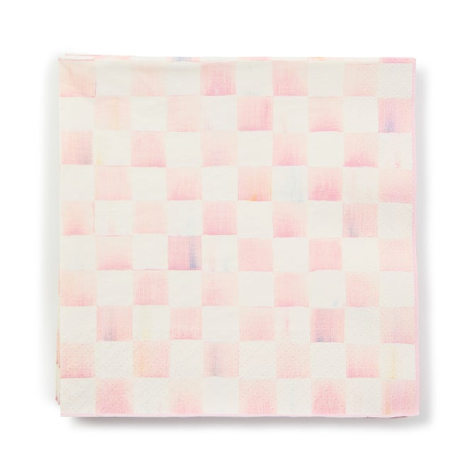 Rosy Check Dinner Paper Napkins image number 0