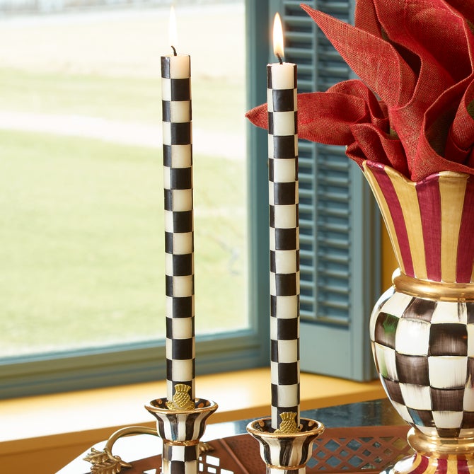 Check Black & Ivory Dinner Candles, Set of 2 image number 2