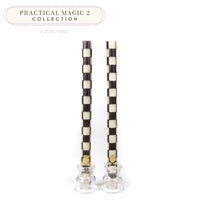 Check Black & Ivory Dinner Candles, Set of 2