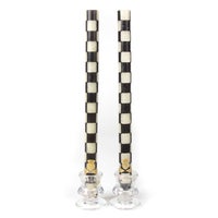 Check Black & Ivory Dinner Candles, Set of 2