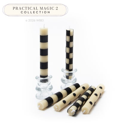 Mini Black & Ivory Dinner Candles, Set of 6