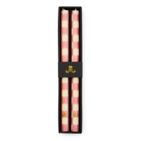 Check Pink Dinner Candles, Set of 2