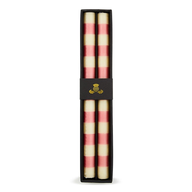Bands Pink Dinner Candles, Set of 2 image number 2