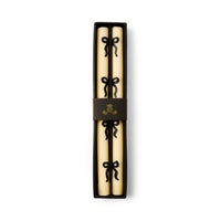 Black Bow Dinner Candles, Set of 2