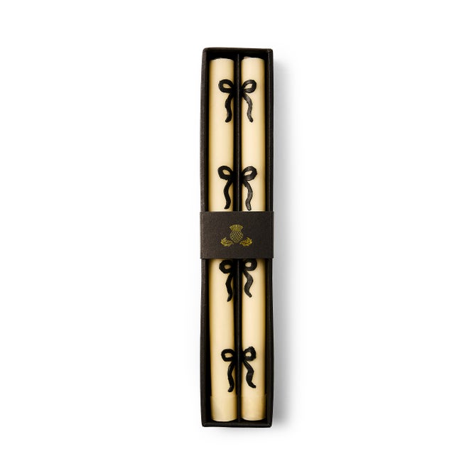 Black Bow Dinner Candles, Set of 2 image number 2