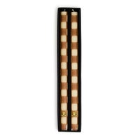 Mocha Check Dinner Candles, Set of 2