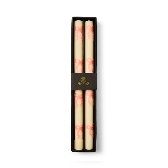 Pink Bow Dinner Candles, Set of 2 image number 2