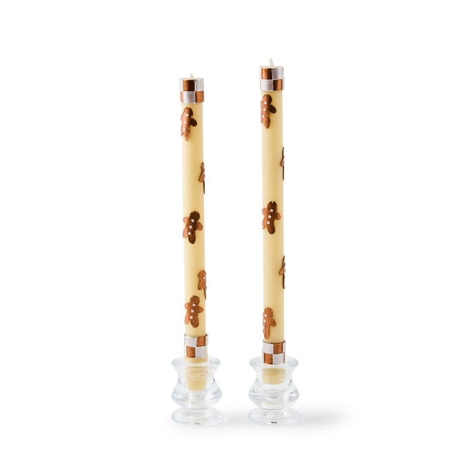 Gingerbread Dinner Candles, Set of 2 image number 0