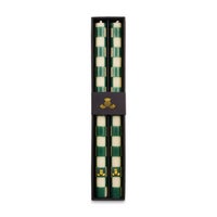 Emerald Check Dinner Candles, Set of 2