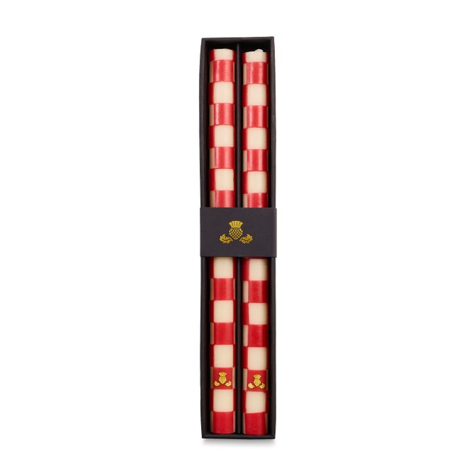 Cherry Check Dinner Candles, Set of 2 image number 2