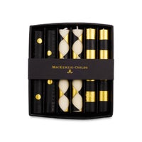 Gold Check Mini Dinner Candles, Set of 6