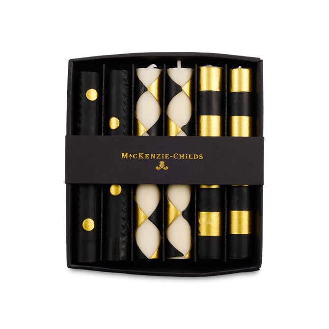 Gold Check Mini Dinner Candles, Set of 6 image number 2