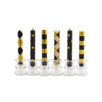 Gold Check Mini Dinner Candles, Set of 6