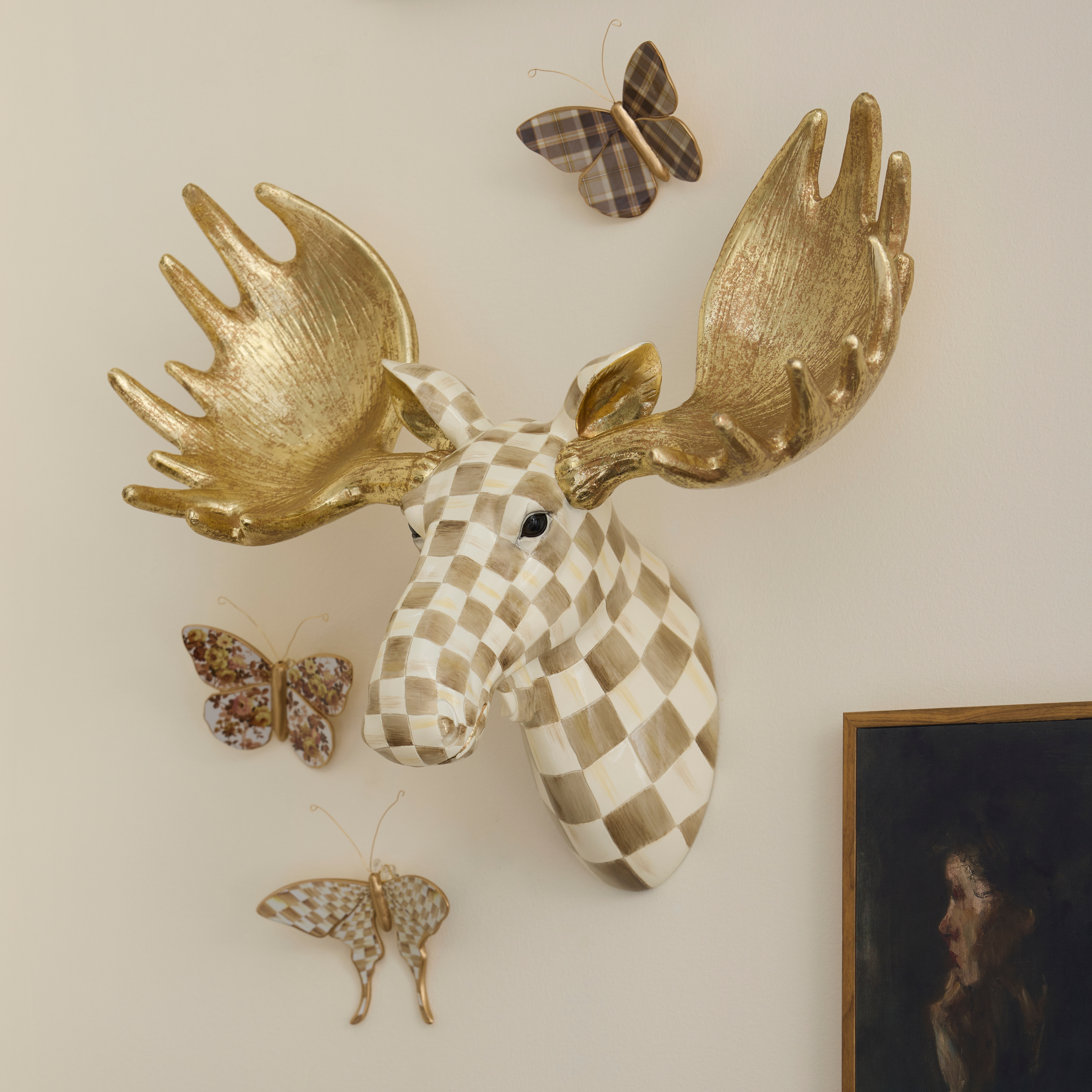 MacKenzie-Childs | Mocha Butterfly Wall Decor Trio