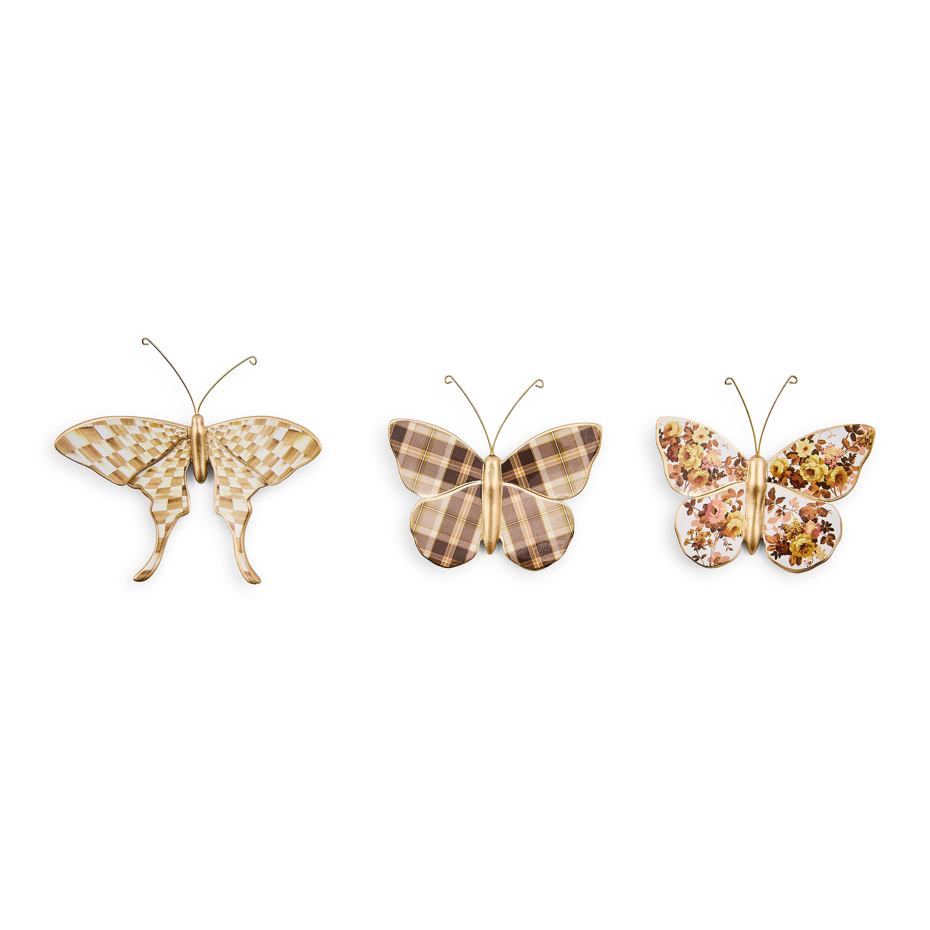 MacKenzie-Childs | Mocha Butterfly Wall Decor Trio