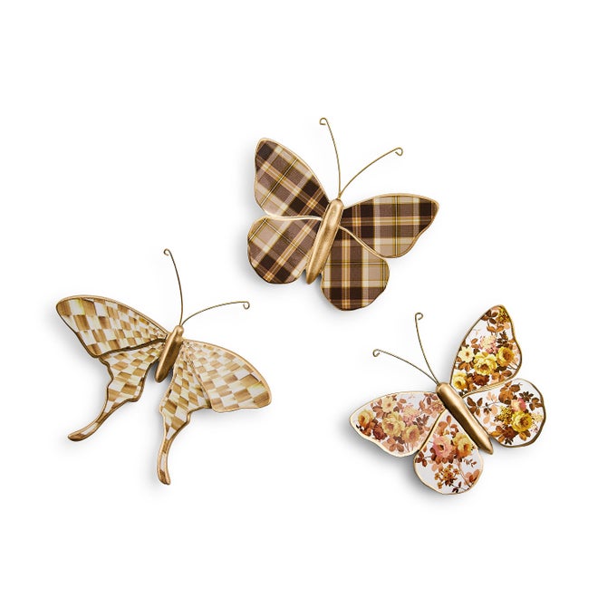 Mocha Butterfly Wall Decor Trio image number 0
